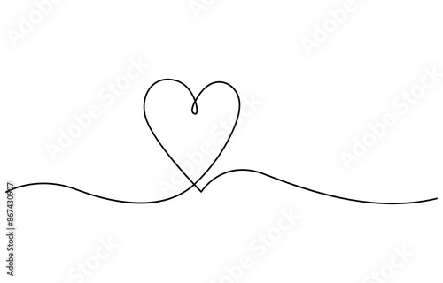 Abstract hearts as continuous line drawing on white as background, A red heart shape. Herz Psalm 23, simple heart illustration, A romantic and simple image. A diagram of a heart on a white background.