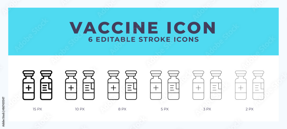 Obraz premium Vaccine stroke icon for web. Mobile apps and ui.