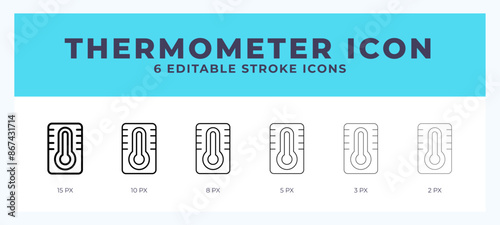 Thermometer line icon symbol. Logo. Icon vector illustration with editable stroke.