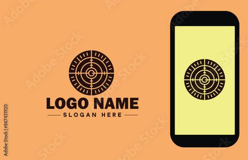 radar icon Radio detection Radio echo Microwave radar flat logo sign symbol editable vector