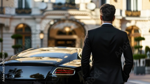 Executive with High-End Car in Urban Setting