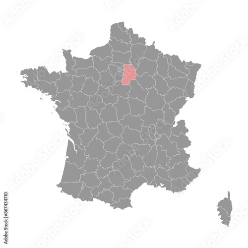 Seine et Marne department map, administrative division of France. Vector illustration.