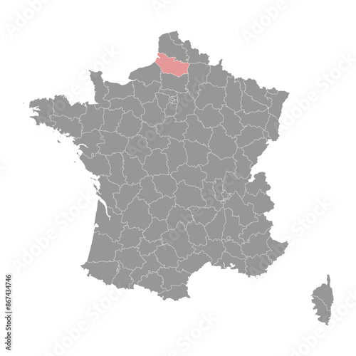 Somme department map, administrative division of France. Vector illustration.