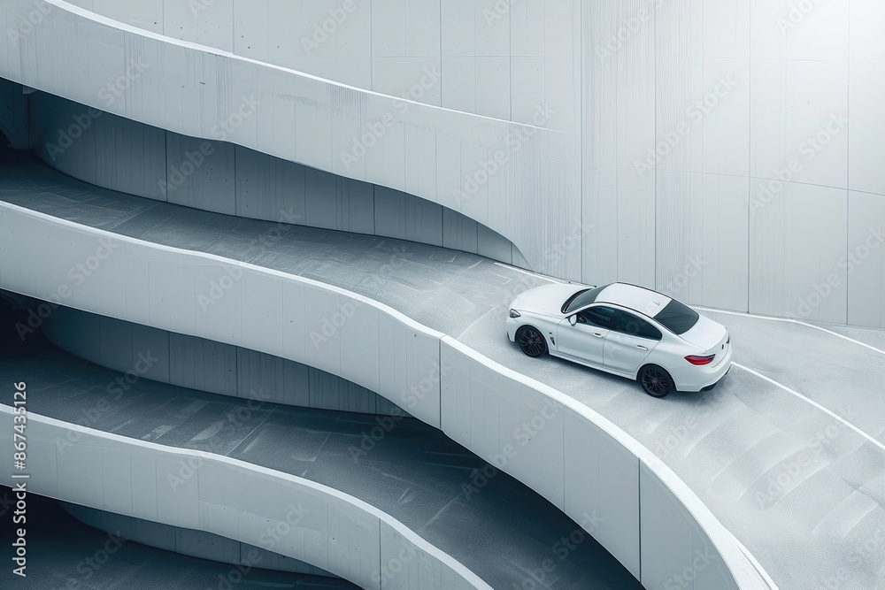 Modern White Abstract for Parking Design