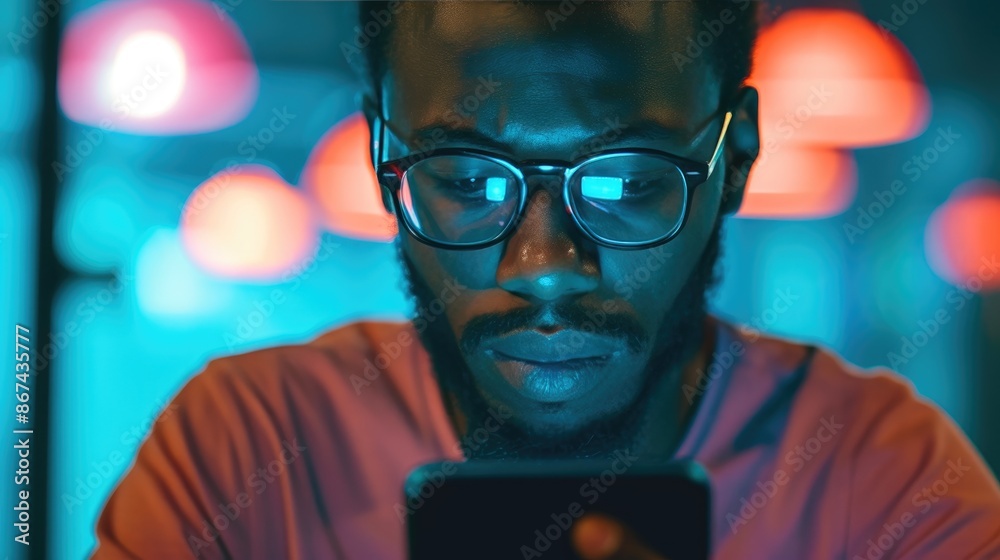 Modern Connectivity: Man Checking Online Content on Phone
