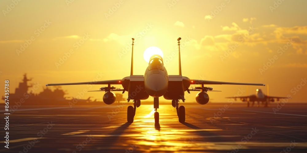 Fototapeta premium Golden Hour Air Force Deployment