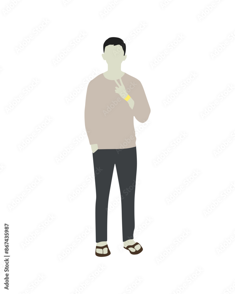 Flat vector people and illustration, man with casual outfit Flat vector people and illustration, man with casual outfit