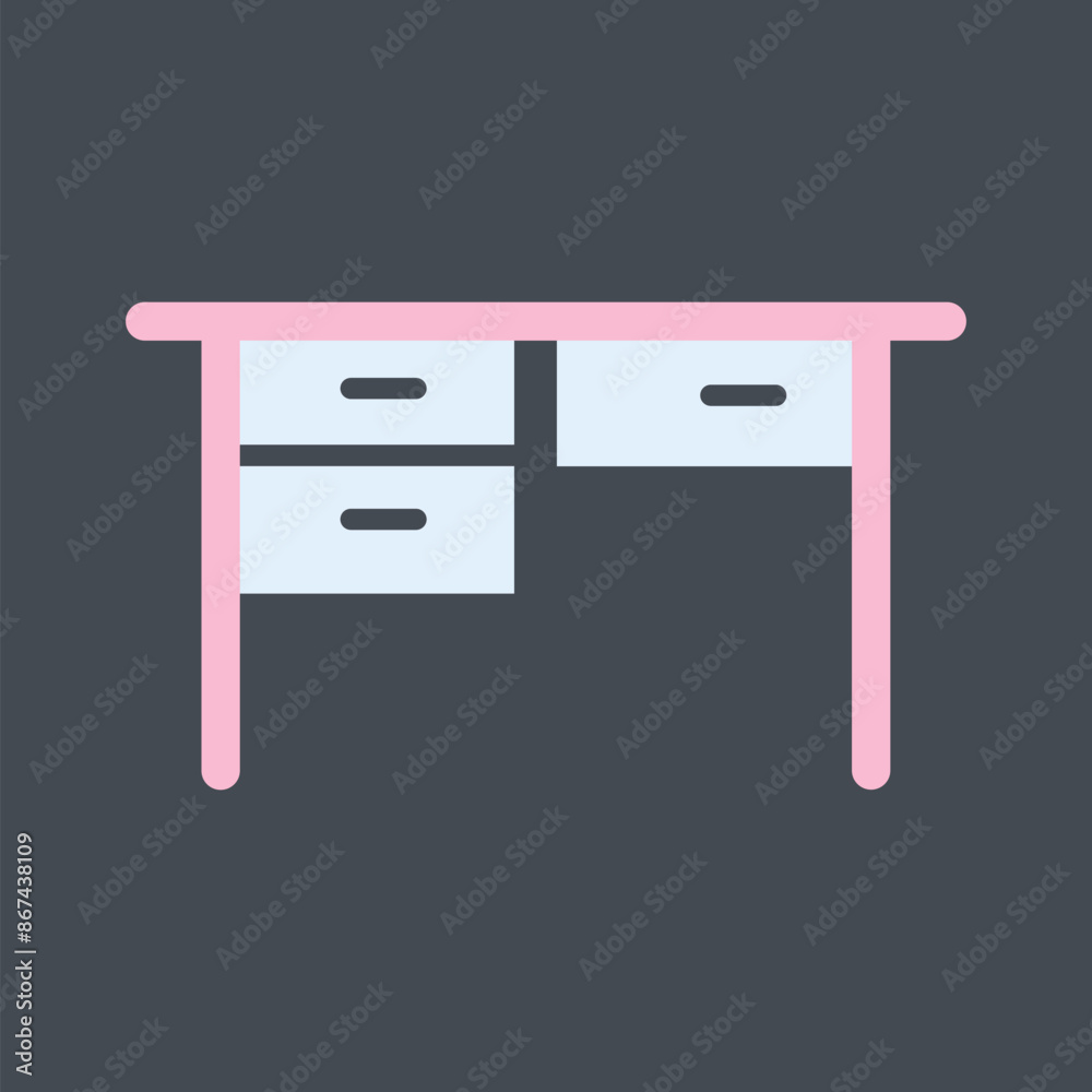 Table with Drawers II Vector Icon Table with Drawers II Vector Icon