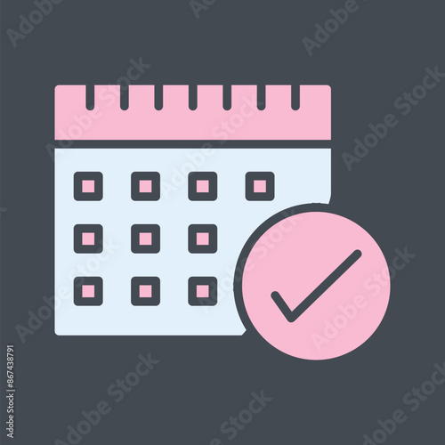 Marked Calendar Vector Icon