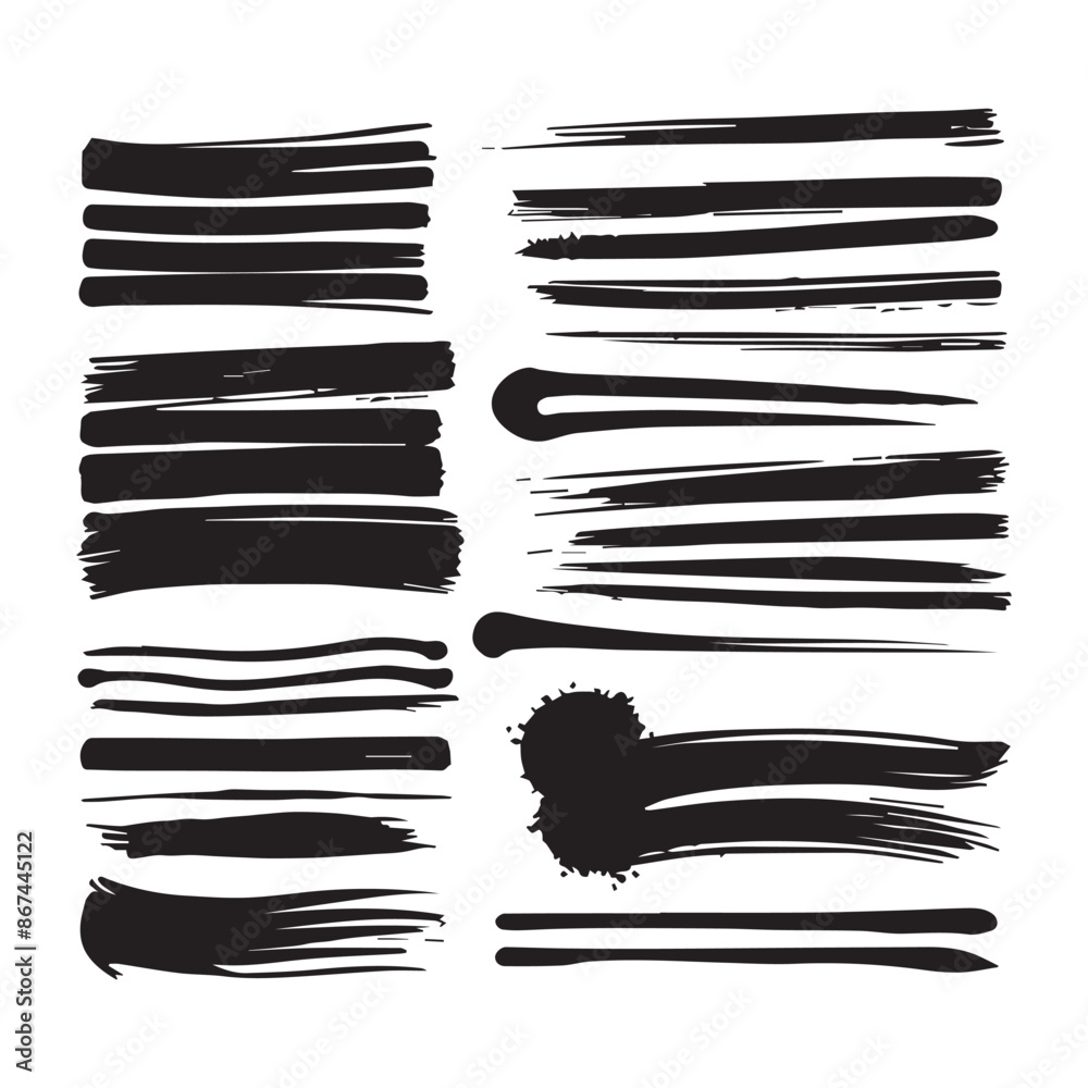 Free vector ink brush stroke collection Free vector ink brush stroke collection