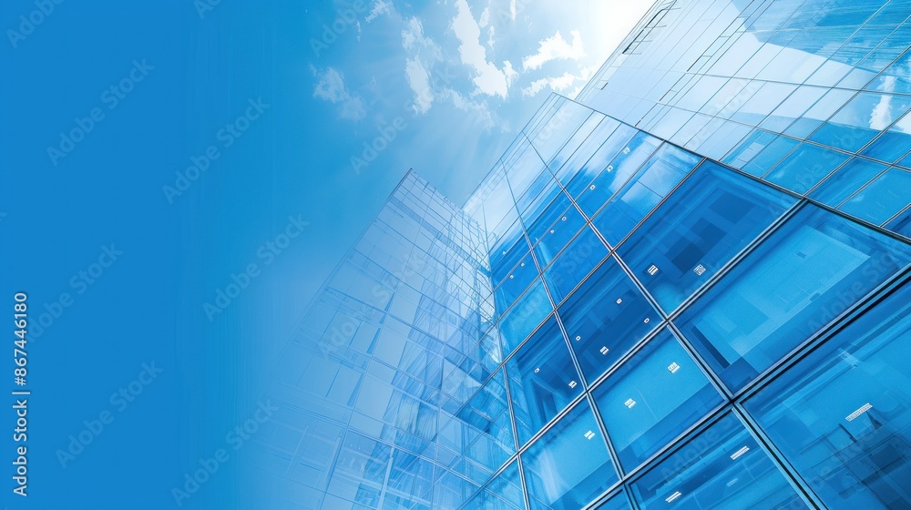 Modern Glass Skyscraper Against Blue Sky Modern Glass Skyscraper Against Blue Sky