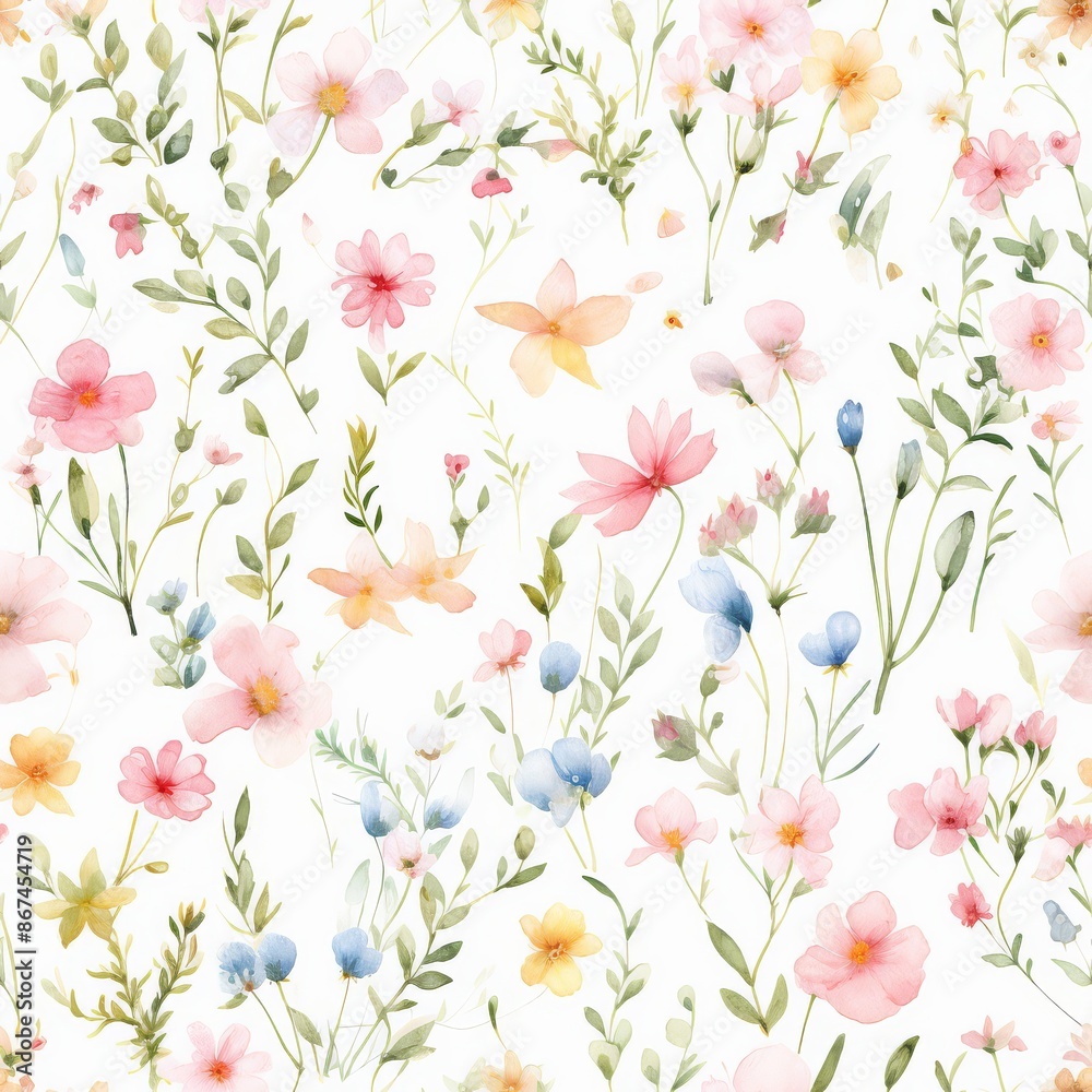Vibrant Flowers Pop Against Calm Background Vibrant Flowers Pop Against Calm Background