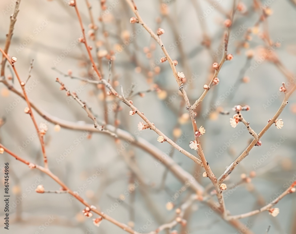 Serene Springtime Branch with Blossoms, Soft Focus Serene Springtime Branch with Blossoms, Soft Focus