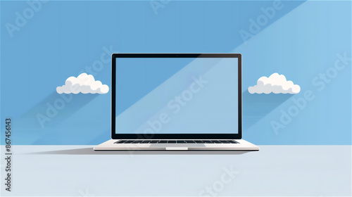 ノートパソコンとコピースペース