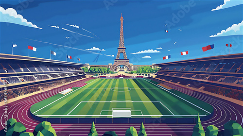 オリンピックと競技場の風景