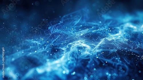 The image is a blue wave with a lot of sparkles in it, Generate AI.