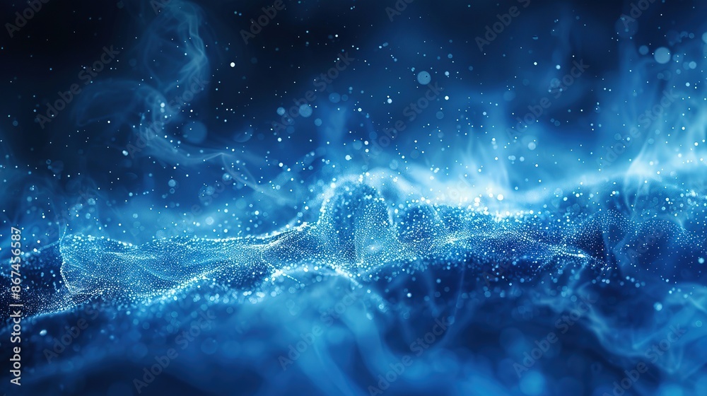 The image is a blue wave with a lot of sparkles in it, Generate AI. The image is a blue wave with a lot of sparkles in it, Generate AI.