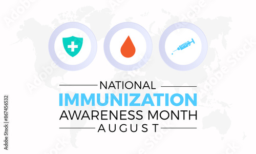 National immunization awareness month vector concept for banner, poster, background template design observed on august.