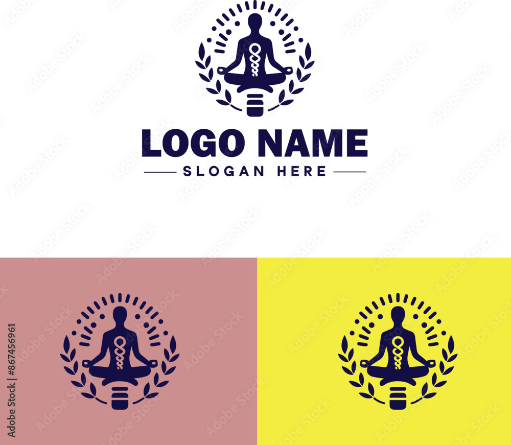 Fototapeta premium alternative medicine icon Holistic medicine Complementary medicine flat logo sign symbol editable vector