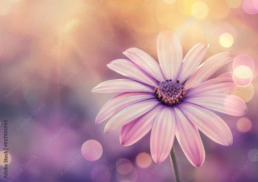 Purple Flower against a Blurred Background in Soft Focus