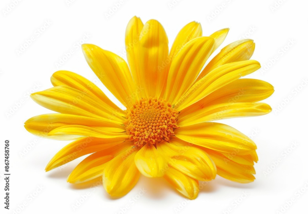 Bright Yellow Flower with Gold Center, High-Resolution Close-Up Shot for Graphics or Advertisements Bright Yellow Flower with Gold Center, High-Resolution Close-Up Shot for Graphics or Advertisements