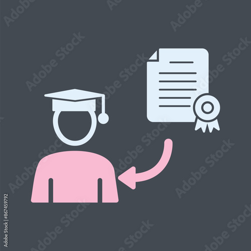 Receiving Diploma Vector Icon