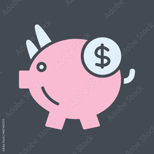 Piggy Saving Vector Icon