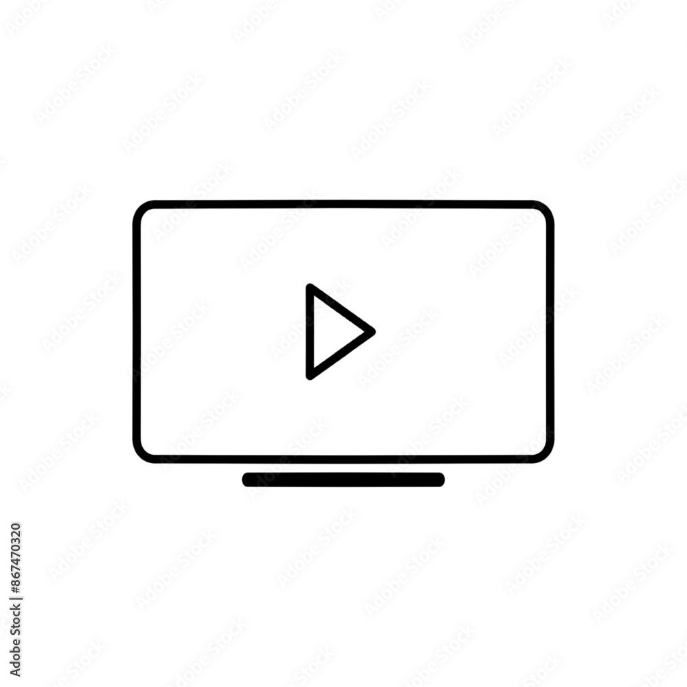play monitor icon, flat icon eps vector illustration, isolated on white play monitor icon, flat icon eps vector illustration, isolated on white