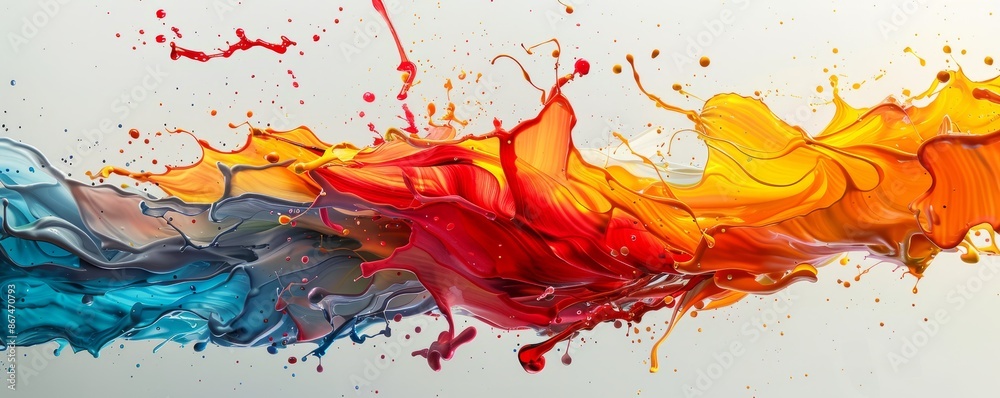 A splash of paint on a canvas, its colors bleeding and blending into each A splash of paint on a canvas, its colors bleeding and blending into each
