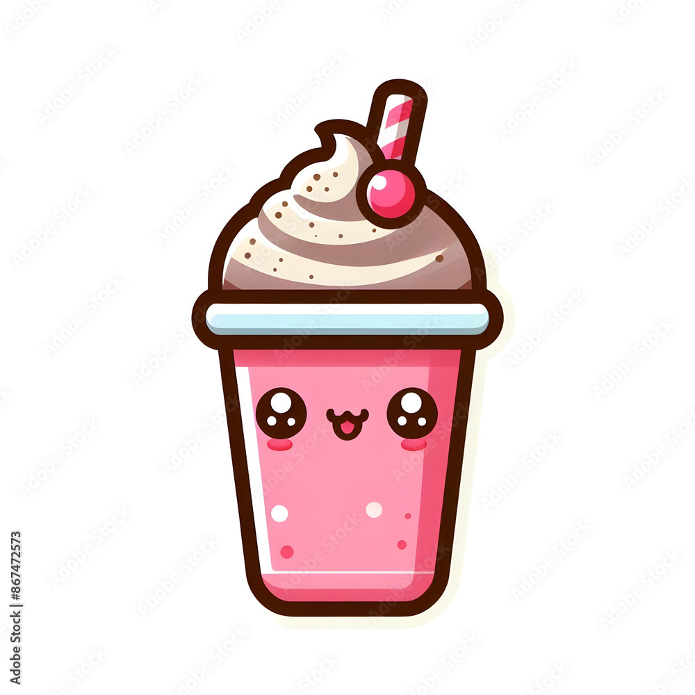 Cute Milkshake Kawaii Sticker Cute Milkshake Kawaii Sticker