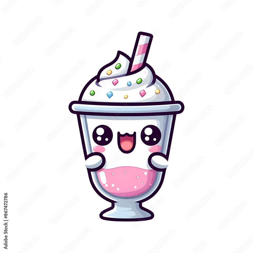 Cute Milkshake Kawaii Sticker Cute Milkshake Kawaii Sticker