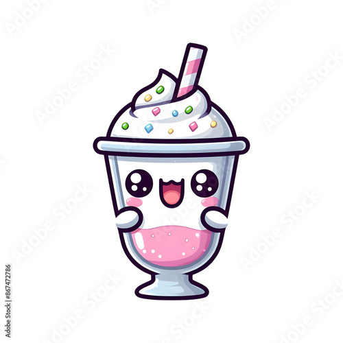 Cute Milkshake Kawaii Sticker photo