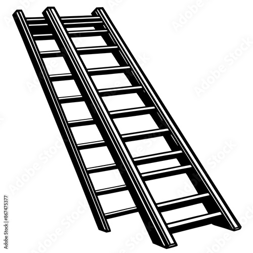 realistic-metal-ladder-on-white-background