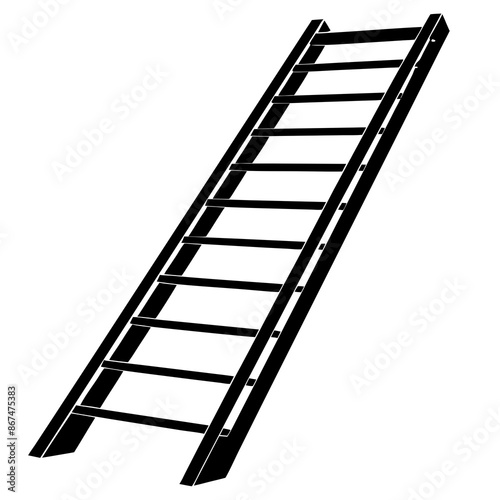 realistic-metal-ladder-on-white-background