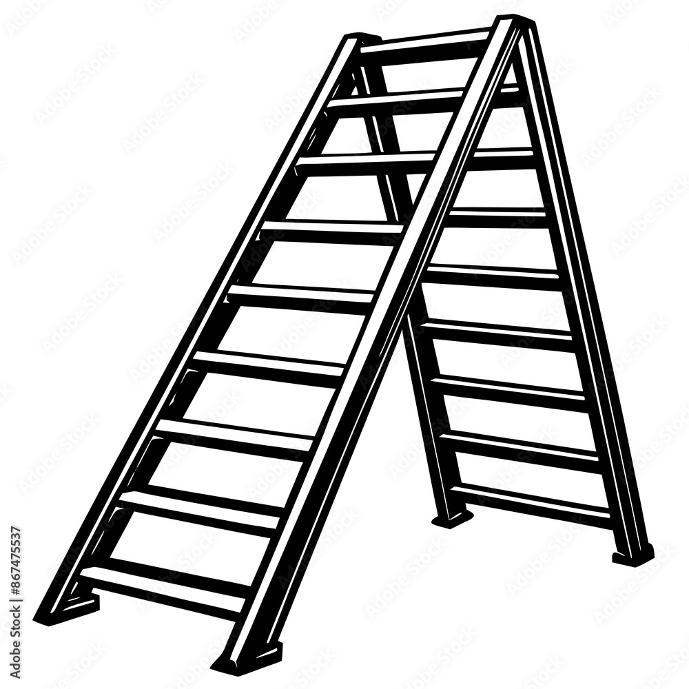 realistic-metal-ladder-on-white-background realistic-metal-ladder-on-white-background