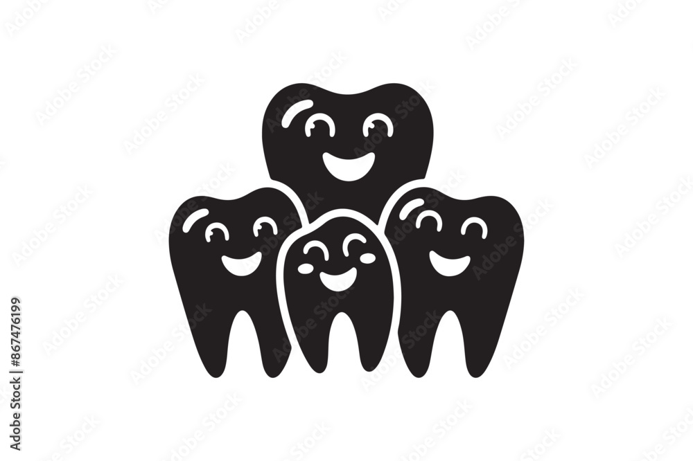 Happy teeth vector silhouette Happy teeth vector silhouette