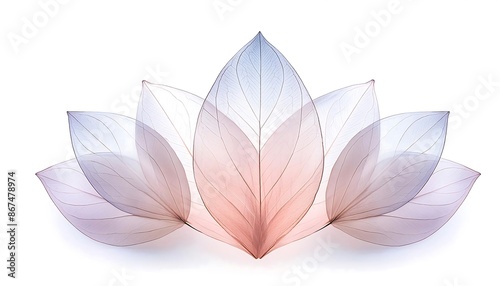 translucent petals isolated on white backgrond
