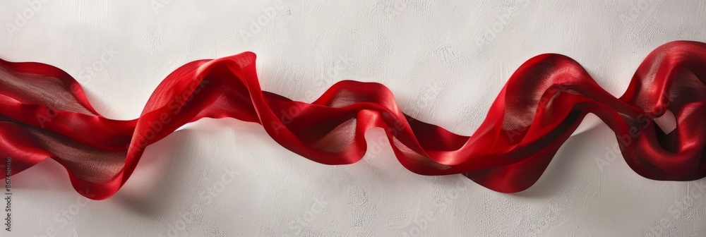  Celebratory Ribbon with Red Bow on Table