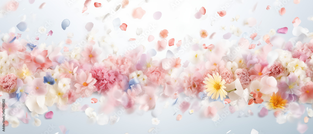 Spring Flowers Gentle Blooming Petals Background Spring Flowers Gentle Blooming Petals Background