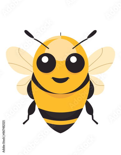 Portrait of a cute cartoon bee