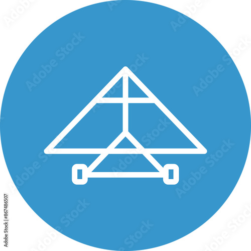 Hang glider Vector Line White Circles Multicolors