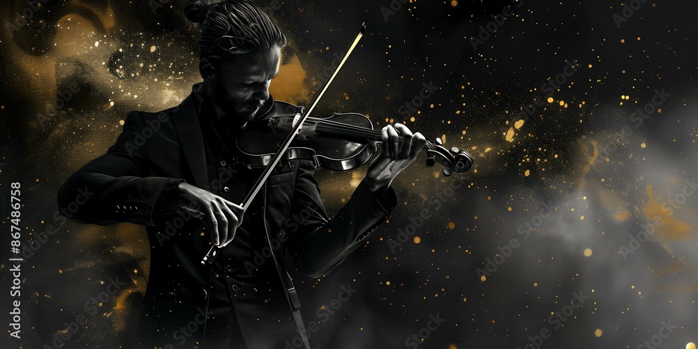 Fototapeta premium Celestial Symphony in Gold
