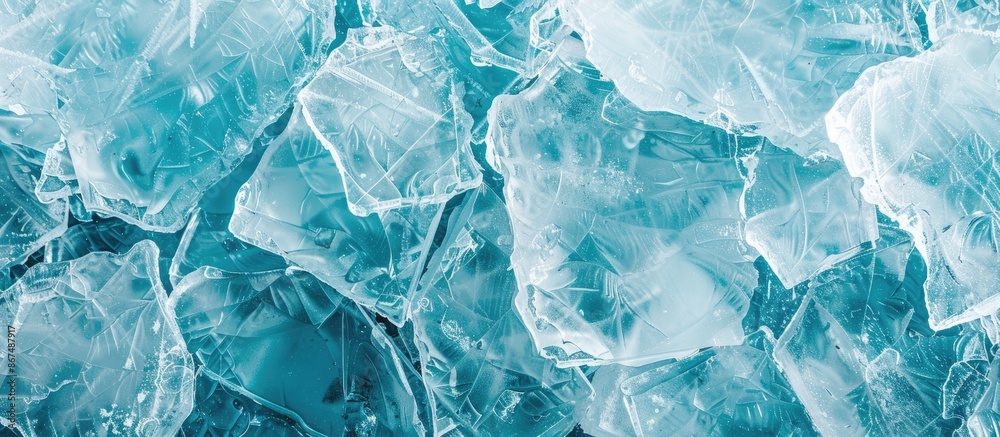 Baikal ice cracking creates abstract winter background with transparent blue icy texture Baikal ice cracking creates abstract winter background with transparent blue icy texture
