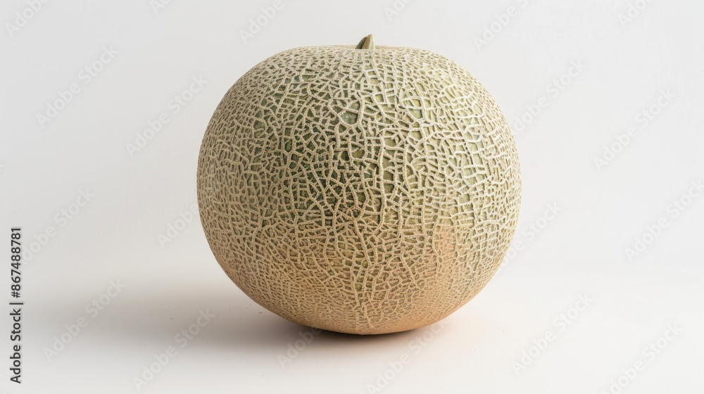 Isolated Cantaloupe Melon on White Background with Complete Depth of Field Isolated Cantaloupe Melon on White Background with Complete Depth of Field