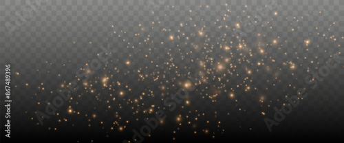 Gold sparkles background. Vector shining particles