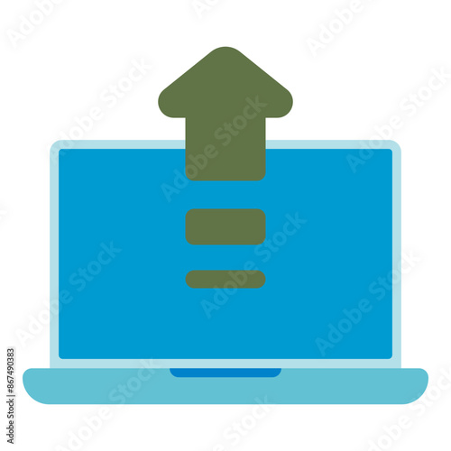 upgrade software laptop flat icon