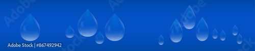 water-drop on wet blue screen background as like a realistic droplet or drop of rain on glasses material. make a cool, fresh, feeling. Set of close-up dripped aqua, the vector illustration.
