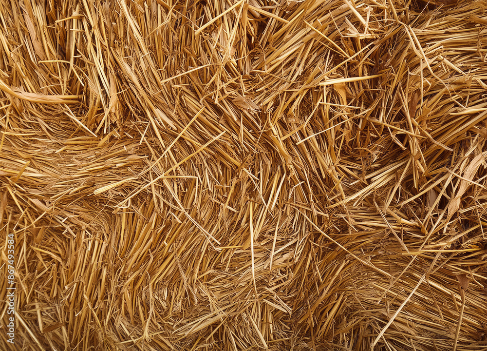 Top view of hay background Top view of hay background