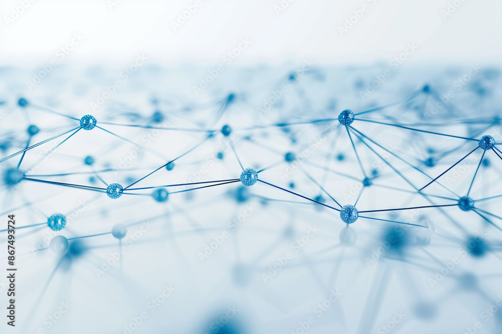 blue polygonal line connections background 