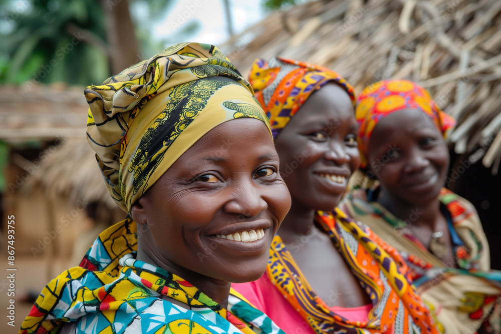 Fototapeta premium photo of women in african village